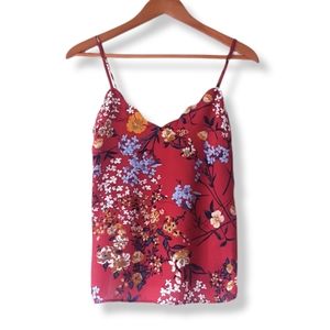MONTEAU Burgundy Floral Cami Top